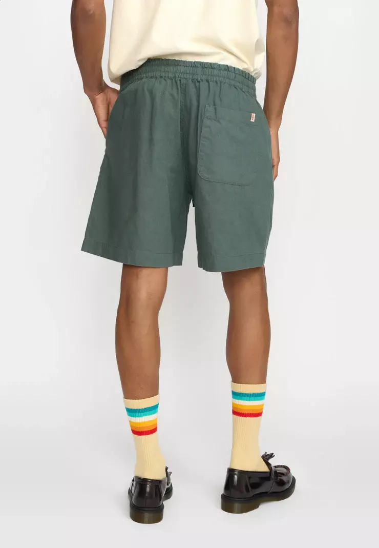 Revolution Dustgreen Linen Shorts Herren grün